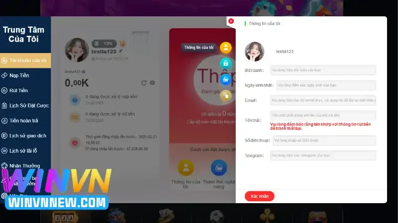 Những thông tin được phép thu thập từ người dùng