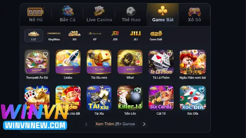 Tính năng nổi bật khi chơi game bài WINVN