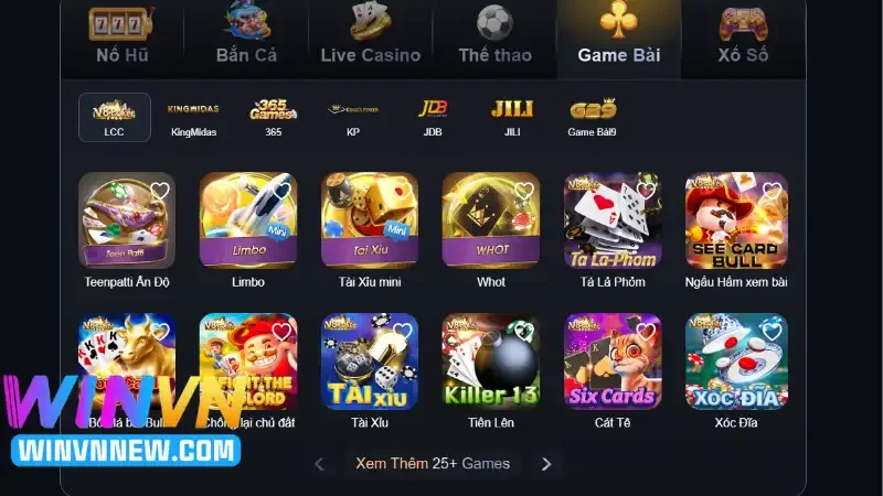 Những game bài đáng trải nghiệm nhất tại WINVN