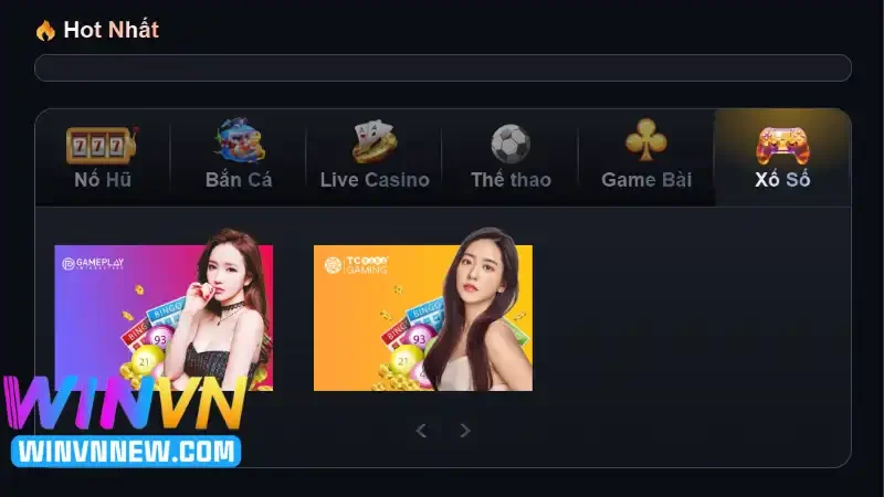 Tổng quan sảnh trò chơi xổ số tại WINVN