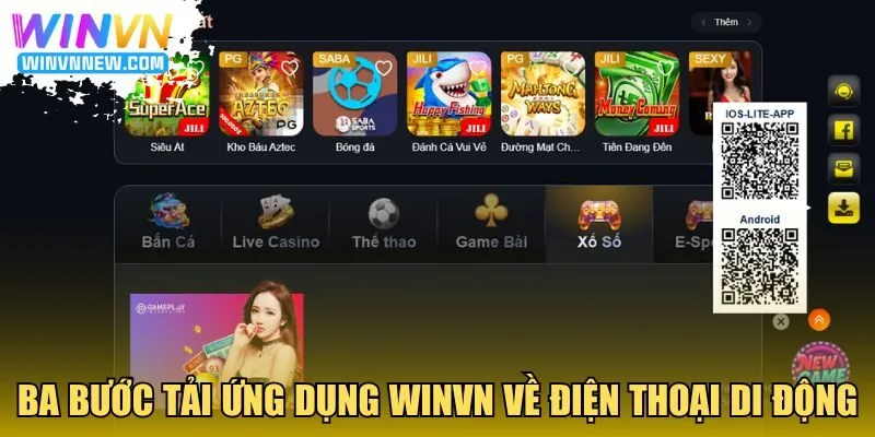 Ba bước tải ứng dụng WINVN về điện thoại di động